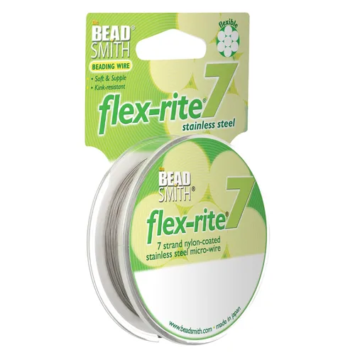 Vista 40 de The Beadsmith Flex-Rite - Alambre de acero inoxidable recubierto de nailon Transparente: 30 pies