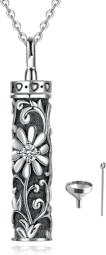 Vista 12 de Sterling Silver Tree of Life Flower Celtic Cremation Ashes Urn Pendant Necklace for Women Bar *Treelife Mom & Kid1