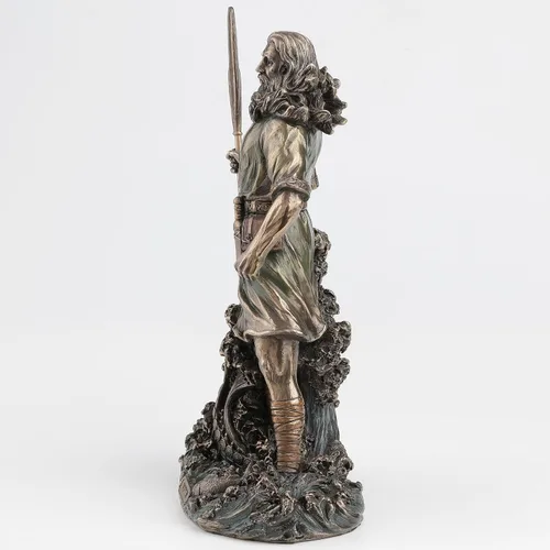Vista 7 de Veronese Design 10 3/8 pulgadas de alto Njord nórdico dios del viento y el mar vikingo nórdico fundido en frío de resina bronceada escultura