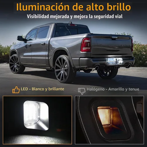 Vista 7 de KanSmart - Luz LED de matrícula para Dodge Ram 1500 2500 3500 2003-2018 OE 55078095AA, 6000K white, smoke lens, rear bumper tag lamp assembly