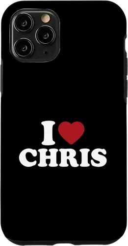 Vista 29 de Funda con corazón rojo para iPhone 16 I Love Chris, I Heart Chris