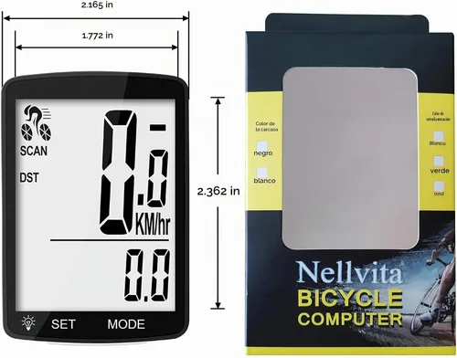 Vista 8 de Computadora inalámbrica para bicicleta, 20 multifunciones, velocímetro de bicicleta impermeable real, odómetro de ciclismo con pantalla LCD grande