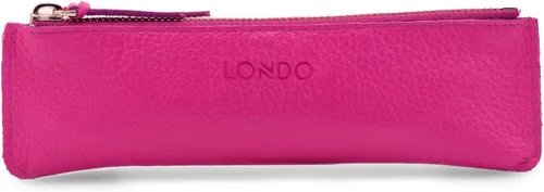 Vista 11 de Londo Estuche para bolígrafos y lápices de piel de vaca genuina con cremallera, soporte delgado para pluma estilográfica, bolsa para lápices Negro