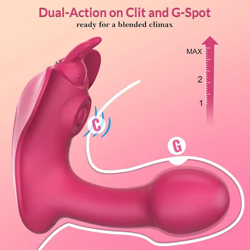 Vista 3 de Vibrador remoto de doble acción – MEANINS Sophia, vibrador de punto G con modos de vibración y aleteo, consolador vibrador de punto G, juguetes