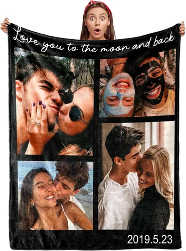 Vista 13 de Envío al día siguiente, manta personalizada para parejas con fotos, manta de franela personalizada, regalos para novio, novia, manta personalizada