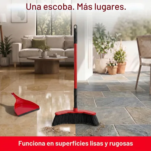 Vista 6 de Da Vinci Broom con juego combinado de recogedor, cabezal curvado de 16