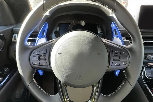 Vista 3 de iJDMTOY Deportes Azul CNC Billet Aluminio Grandes Extensiones de Paleta Compatible con Toyota 2020 en adelante Supra GR