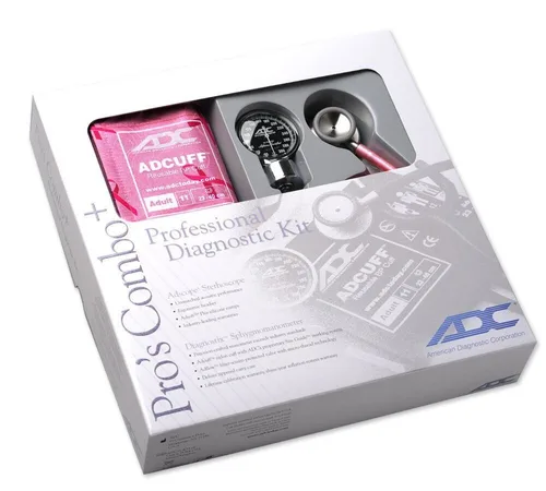 Vista 3 de ADC Pro Combo 3 - Kit de estetoscopio Adscope 603 para esfigmomanómetro profesional Includes 2-piece Adcuff, Adult, Black (fits limbs 23-40cm)