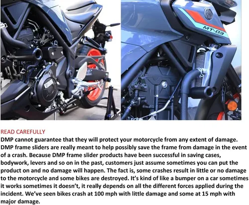 Vista 8 de DMP USA MADE Yam MT-03 MT 03 MT03 2016 2017 2018 2019 2020 2021 2022 2023 2024 2025 2026 sin cortar marco deslizante negro - 750-6149