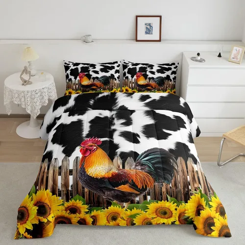 Vista 23 de Juego de ropa de cama de oso para niños y adolescentes, juego de edredón de animales salvajes para niños, adolescentes, naturaleza, vida silvestre