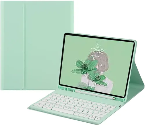 Vista 11 de Funda con teclado para Samsung Galaxy Tab A11+ Plus 2025/A9 Plus 2023 de 11 Teclado Bluetooth magnético desmontable, cubierta de teclado redondo