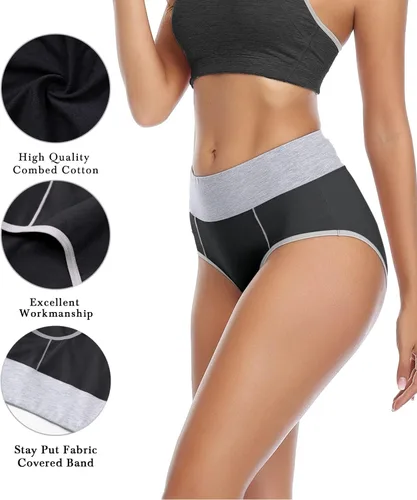 Vista 4 de wirarpa Women's Cotton Underwear High Waist Stretch Briefs Soft Underpants Ladies Full Coverage Panties 5 Pack