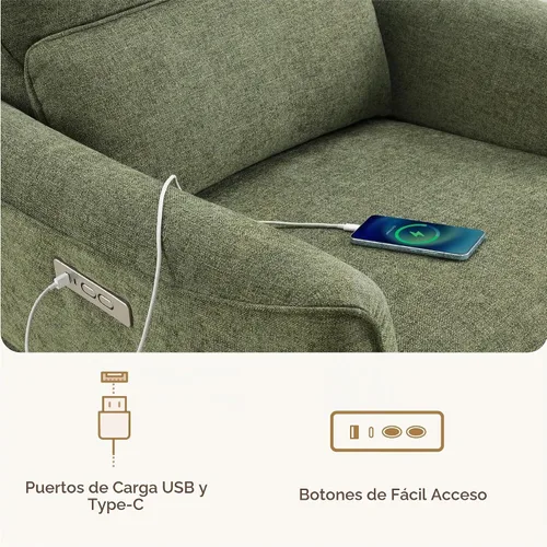 Vista 6 de CHITA Silla reclinable giratoria eléctrica, mecedora para guardería, verde