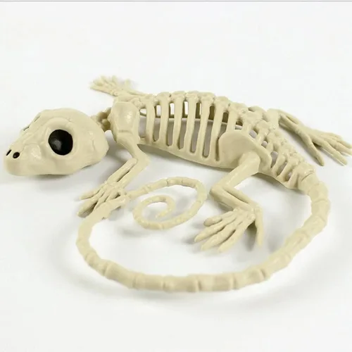 Vista 7 de 1 pieza de esqueleto de Halloween, esqueletos de Gecko de plástico, modelo para decoración de Halloween, accesorios aterradores de terror