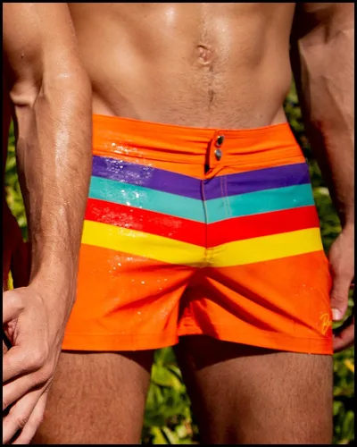 Vista 21 de Bang Men's Swimwear - Beach Shorts - Stretchy Quick-Dry All-Use Premium Swimsuit Trunk Square Cut