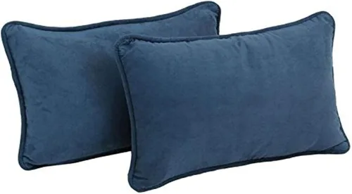 Vista 2 de Blazing Needles Almohadas rectangulares de microgamuza con cordón con insertos (juego de 2), 20 x 12 pulgadas, azul aguamarina
