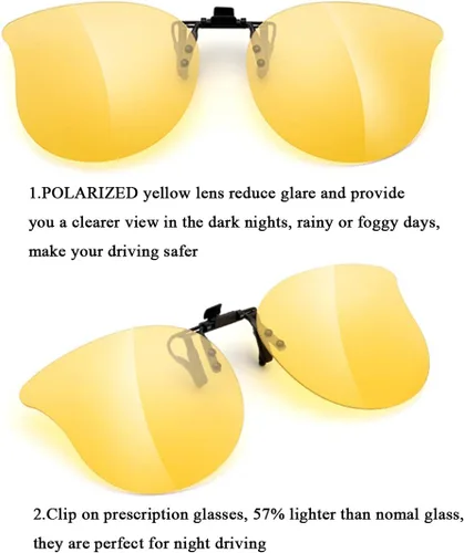 Vista 2 de Gafas de sol polarizadas con clip de ojo de gato, antirreflejos, protección UV, gafas de sol de gran tamaño sobre gafas graduadas