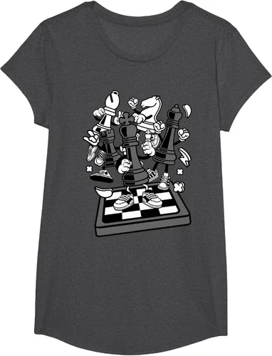 Vista 45 de Figura cómica Camiseta de tablero de ajedrez jugador de ajedrez Azul Marino