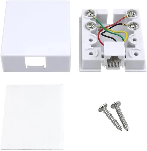 Vista 5 de Skywalker Conector de teléfono modular de montaje en superficie (blanco)