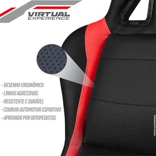 Vista 9 de Extreme Simracing Racing Simulator Cockpit With All Accessories (BlackRed) - VIRTUAL EXPERIENCE V 3.0 Racing Simulator For Logitech G27, G29, G920