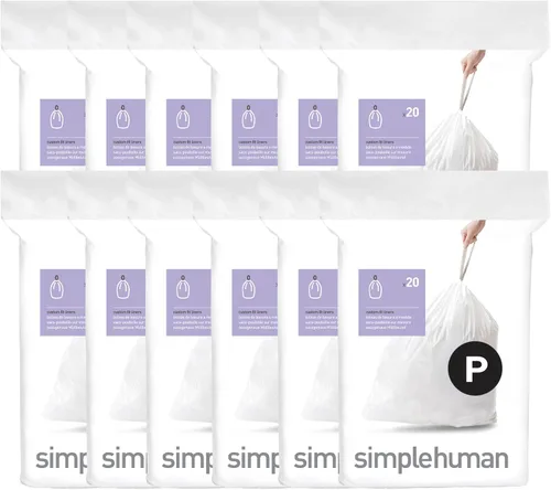 Vista 30 de simplehuman Forro para bote de basura de ajuste personalizado, 45 litros/12 galones, 20 unidades (paquete de 2)