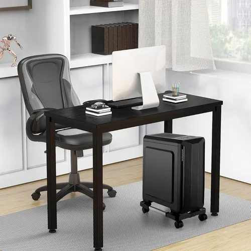 Vista 7 de Soporte de torre de computadora, Soporte de CPU móvil ajustable de Hmseng con 4 ruedas giratorias, Soporte de torre de PC para la mayoría de PC Negro