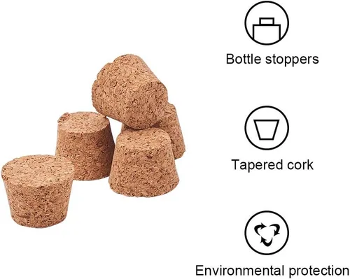 Vista 5 de INCREWAY 120 tapones de corcho de madera cónicos de 1/2 pulgada, mini tapón de corcho cónico de repuesto, adecuado para manualidades, tarros