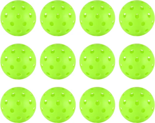 Vista 17 de 4/6/12/20/50/100 bolas de pickleball, bolas de pickleball de 40 agujeros para exteriores, juego de bolas de pepinillo espaciadas de precisión