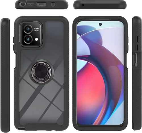 Vista 34 de Funda compatible con Xiaomi Poco X3 NFC, compatible con Xiaomi Poco X3 Pro/Poco X3 Ring Stand 3 en 1, color negro