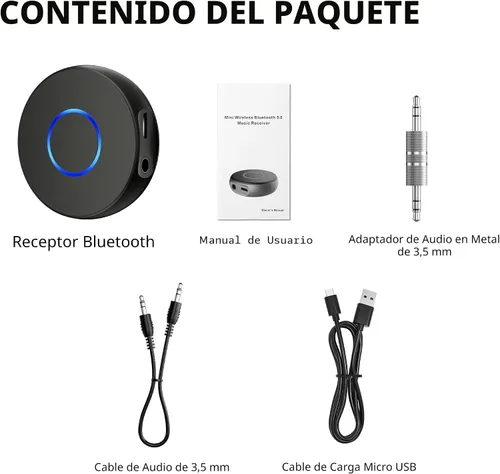 Vista 9 de SONRU Adaptador Bluetooth Aux para Coche, Receptor de Audio Inalámbrico, Kit Portátil de Manos Libres con RCA AUX 3.5mm para Sistema de Sonido