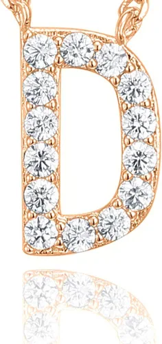 Vista 130 de PAVOI 14K White Gold Plated Cubic Zirconia Initial Necklace Letter Dainty Necklaces for Women