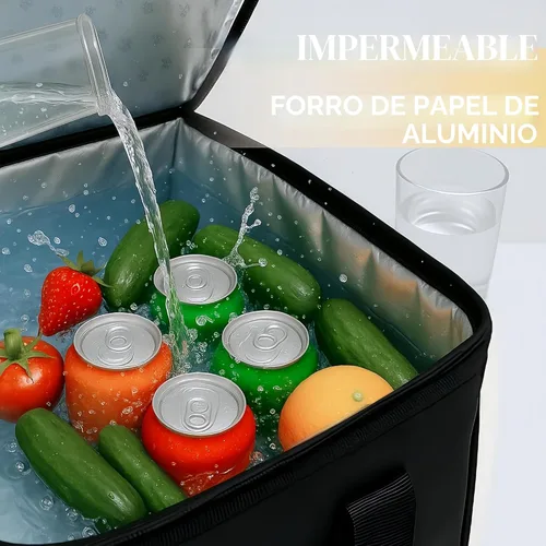 Vista 4 de Bodaon Bolsa aislante para entrega de alimentos con zócalo incluido, calentador térmico de alta resistencia XXXL para almuerzos fríos/calientes