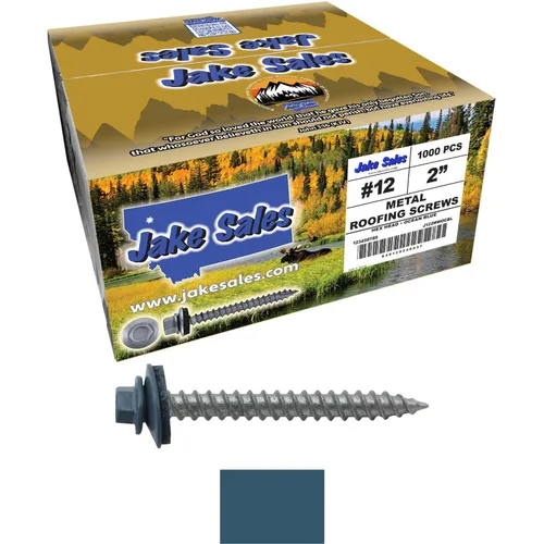 Vista 73 de 12 tornillos para techos de metal gris ABC de 1-1/2 pulgadas, cabezal de arandela hexagonal, arranque automático/roscado, arandela EPDM. 1 bolsa