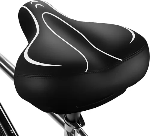 Vista 14 de Asiento de Bicicleta Extragrande, Asiento de Bicicleta Cómodo - Sillín de Bicicleta de Repuesto Universal - Asiento de Bicicleta de Cuero