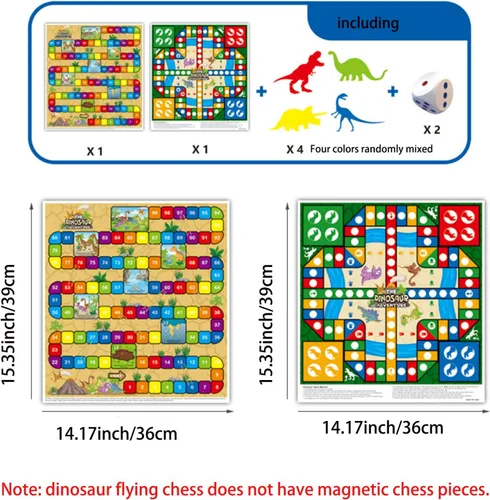 Vista 5 de Juego de mesa Juguetes educativos para principiantes, juego familiar portátil para adultos, regalos (ajedrez volador dinosaurio, 6611)