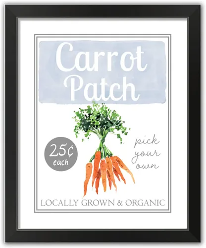 Vista 6 de Carrot Patch Sign 4 11 x 14 Black Framed Print Under Plexiglass