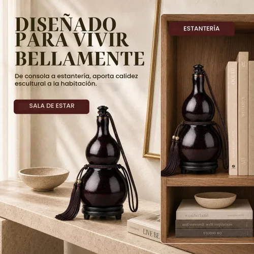 Vista 5 de Botella de calabaza natural, botella de agua al aire libre, botella de vino, se puede utilizar para decoración de interiores, 16.9 fl oz-50.7 fl oz