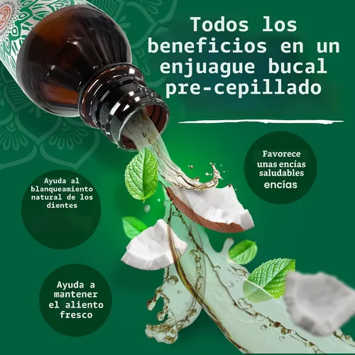 Vista 4 de GuruNanda Cuidado dental de aceite de coco: tiras blanqueadoras + extracción de aceite – Ayuda a iluminar los dientes, refrescar el aliento, encías