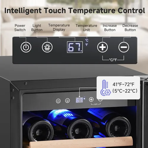 Vista 4 de BODEGA COOLER - Refrigerador de vino de zona única de 15 pulgadas, de 41 ℉
