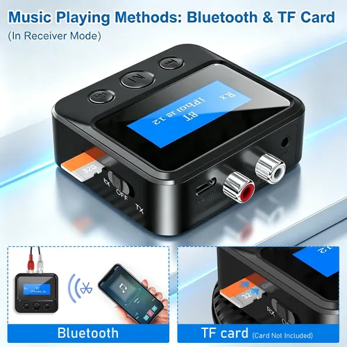 Vista 5 de Receptor transmisor Bluetooth para TV, con RCA 0.1 in AUX y adaptador de audio de pantalla para estéreo doméstico, transmisor Bluetooth