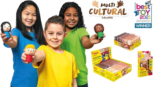 Vista 7 de Jovi - Juego de arcilla para modelar sin endurecimiento, 18 barras, 6 colores multiculturales
