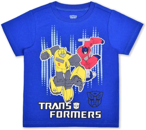 Vista 3 de Transformers Bumblebee and Optimus Prime Boys 4 Pack T-Shirts for Little Kids - BlueYellowBlackRed