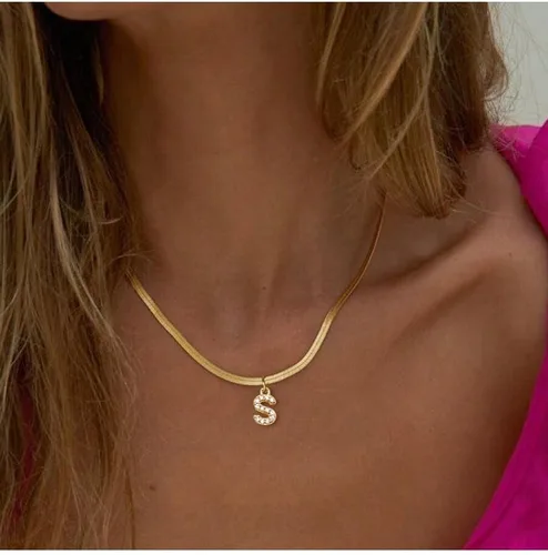Vista 4 de Collares de oro para mujer, a la moda, delicados collares chapados en oro de 18 quilates para mujer, collar de cadena de espiga