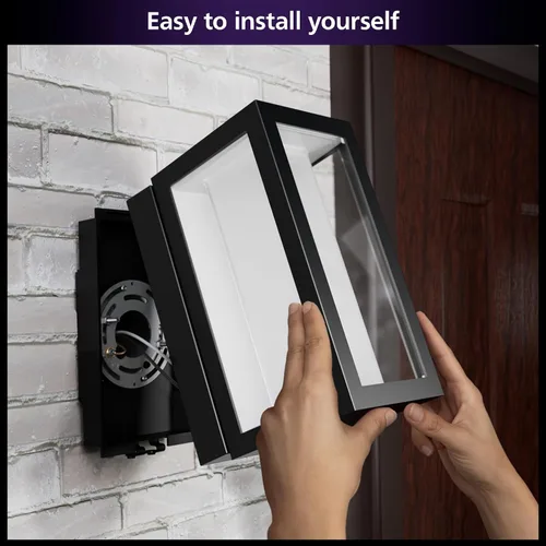 Vista 5 de Philips Hue Impress - Lámpara de pared para exteriores (cableada), (6.1 x 9.4 pulgadas), luz blanca y de color, control de voz, requiere puente
