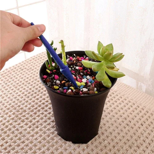 Vista 4 de 2 piezas de mini herramientas de trasplante de suculentas de mano, color azul, plántulas de plástico Widger, siembra, excavación, mini herramientas