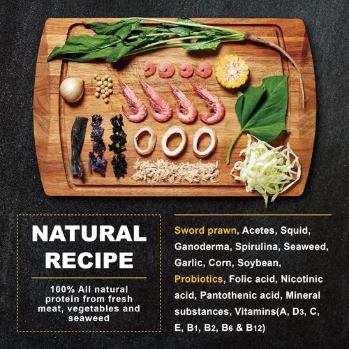 Vista 3 de Ultra Fresh Alimento Hundible para Peces Cíclidos, Langostinos Espada Silvestres, Todos los Ingredientes Naturales, Pellets Carnívoros para Cíclidos