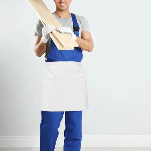 Vista 5 de BESPORTBLE Waterproof Work Apron with Large Pockets Reusable Waist Server Apron for Men and Women for Cooking Teaching and Service Use