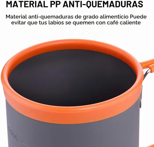 Vista 3 de Widesea Taza de café ligera para mochileros con mango plegable para viajes, picnic, senderismo