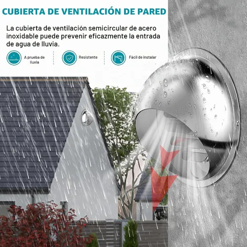 Vista 4 de HG Power - Cubierta de ventilación de pared de 4 pulgadas, cubierta de ventilación para secadora exterior con malla de pantalla, ventilación
