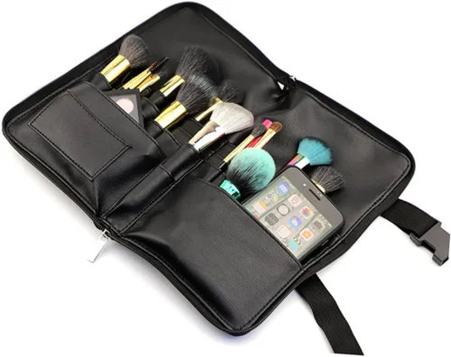 Vista 6 de Beavorty Profesional cepillo de maquillaje bolsa de la cintura cosmética de la PU para las mujeres maquillaje cepillo organizador 24 tubos 4